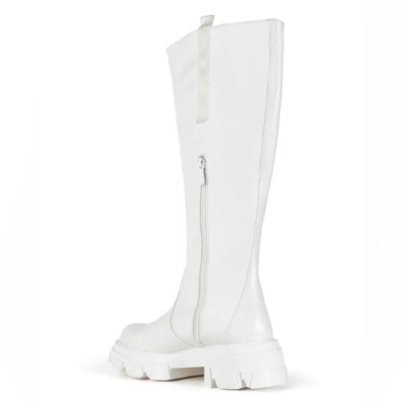 AZALEA WANG WHITE KNEE HIGH LUG BOOT - Picture 3 of 4